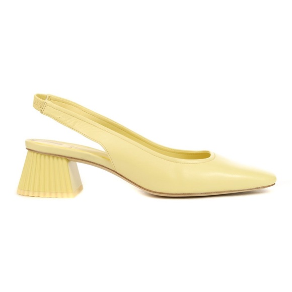 SAM EDELMAN | Toren Canary Yellow Seville Nappa Leather Sling Shoe Heel 7.5 - Picture 4 of 13